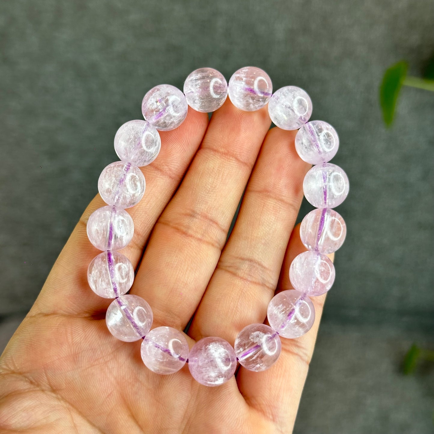 Kunzite Bracelet Size 12 mm with Gem Review Certificate