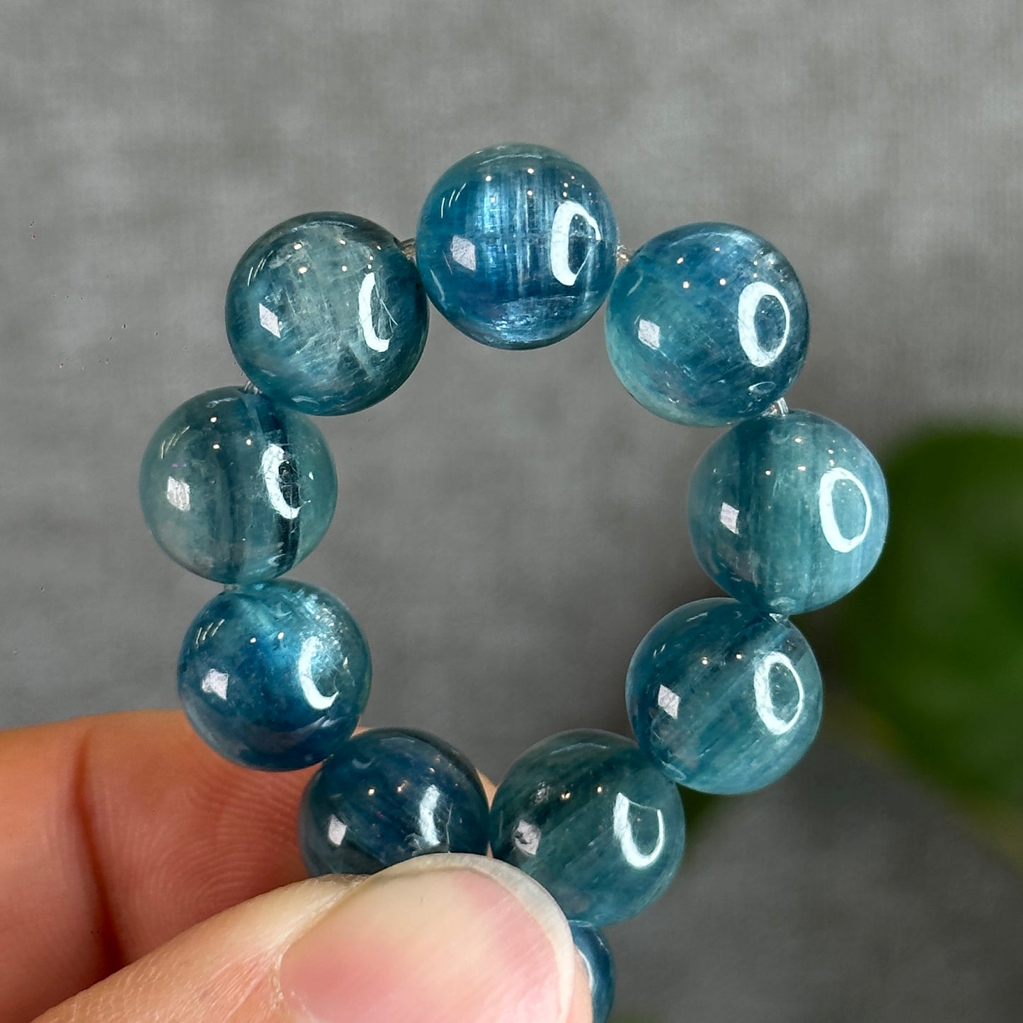 Natural Teal Kyanite Bracelet Size 10.2 mm