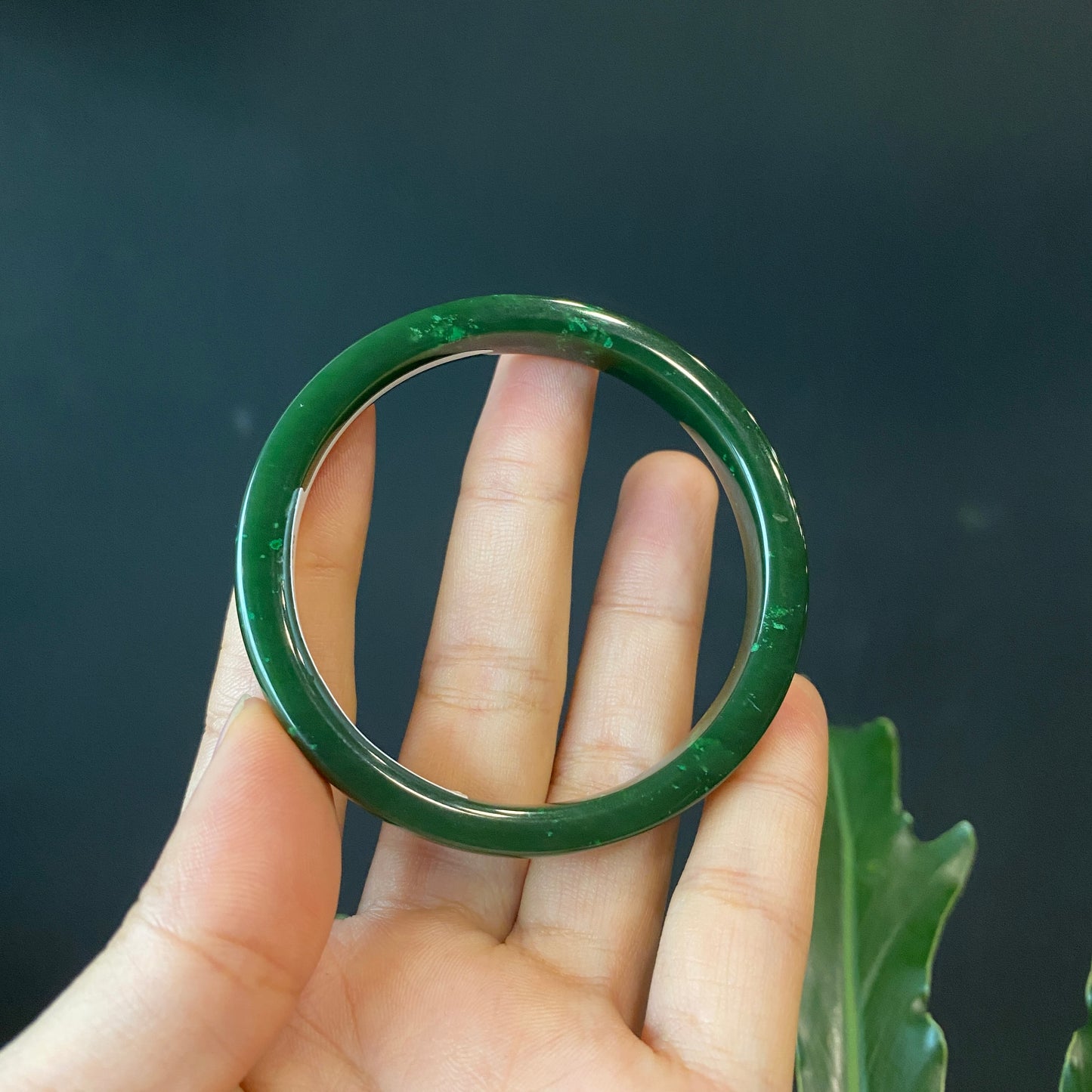 Natural Nephrite Jade VIP Bangle Square Style Size 54 mm