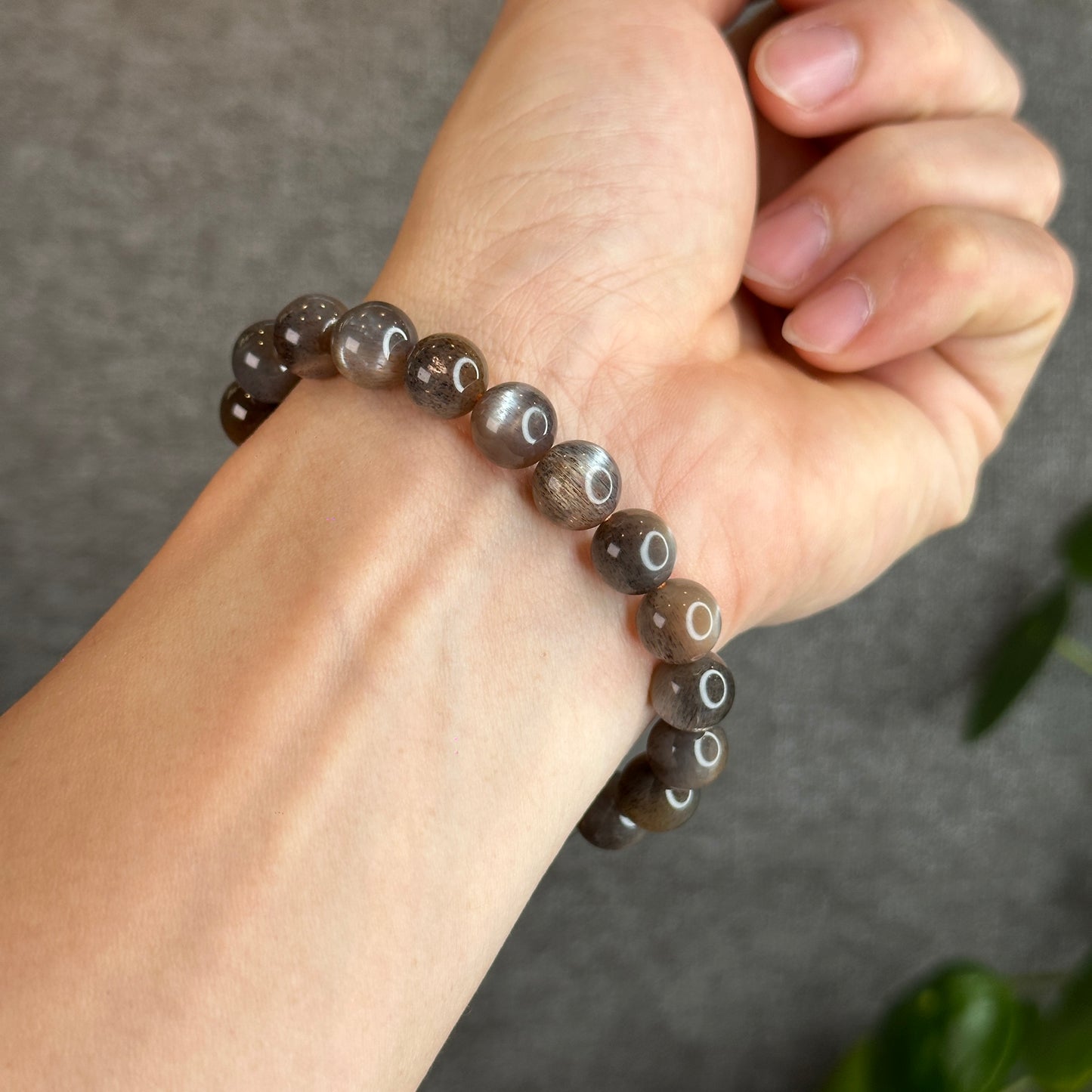 Natural Golden Skeletal Sunstone Bracelet Size 9.8 mm
