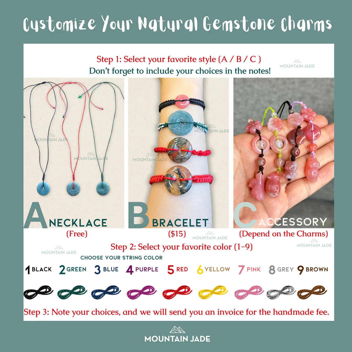 Natural Black Rutilated Quartz Money Bag Charm in Silver Setting