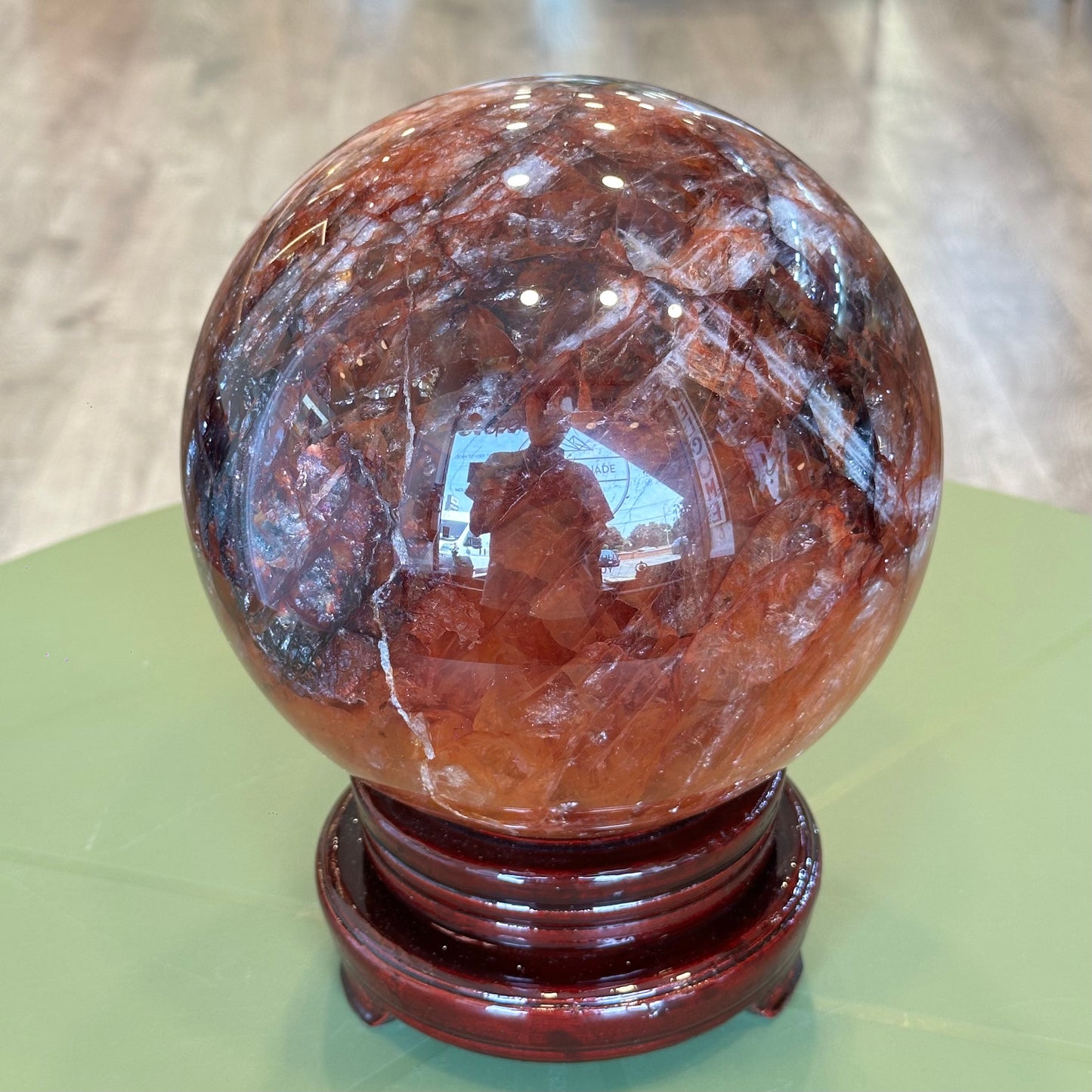 Natural Fire Quartz Sphere