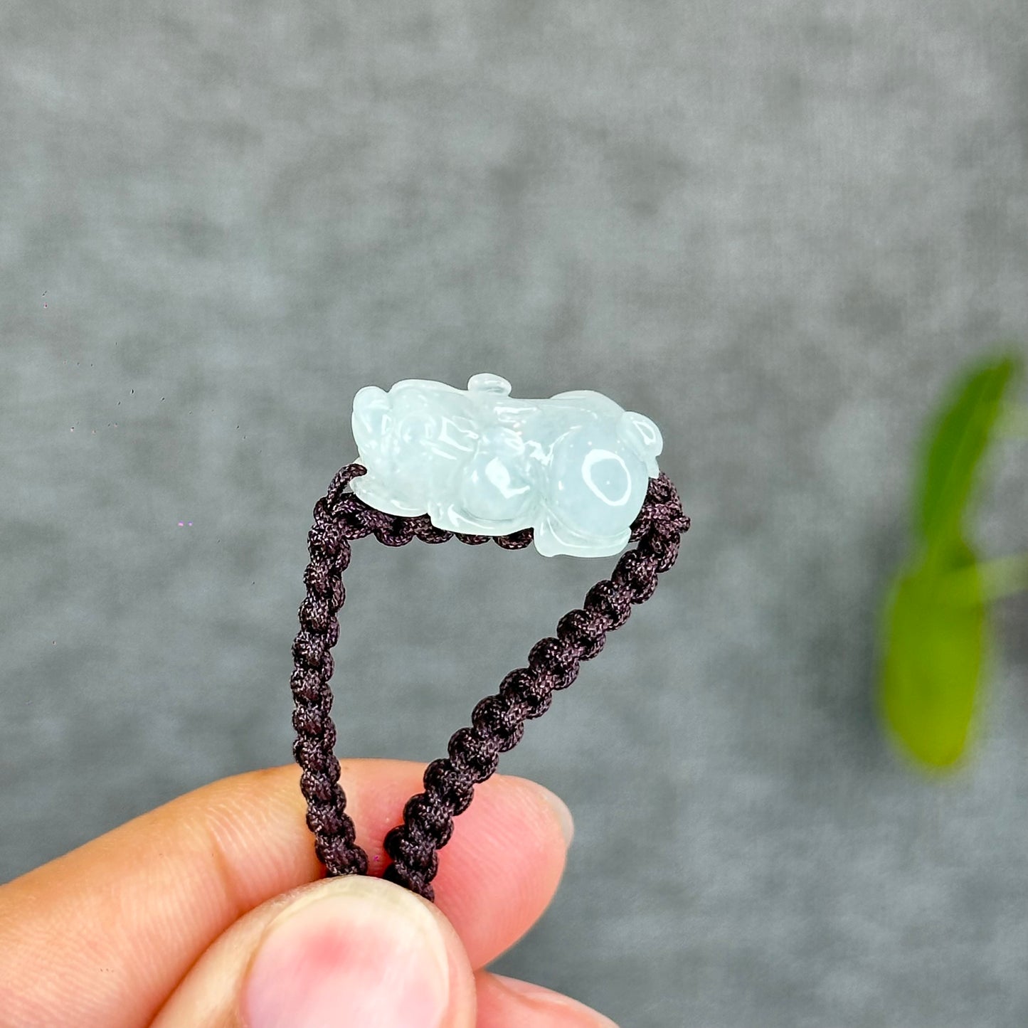 Pixiu Natural Jadeite Jade Braided Bracelet