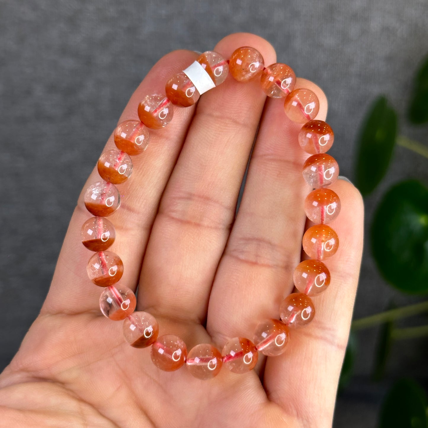 Natural Red Amphibole Bracelet Size 8.2 mm