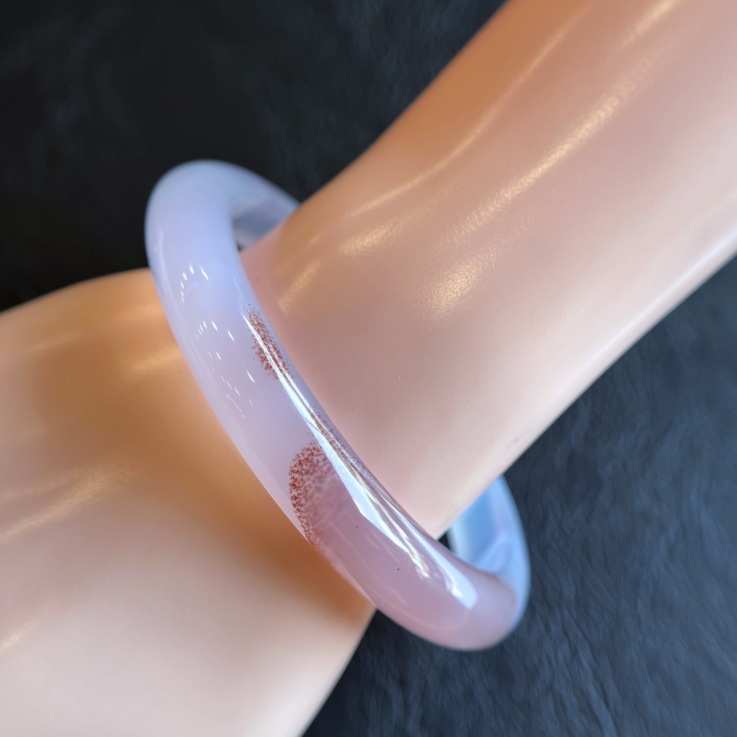 Natural Cinnibar Agate Bangle Leaf Style Size 62 mm