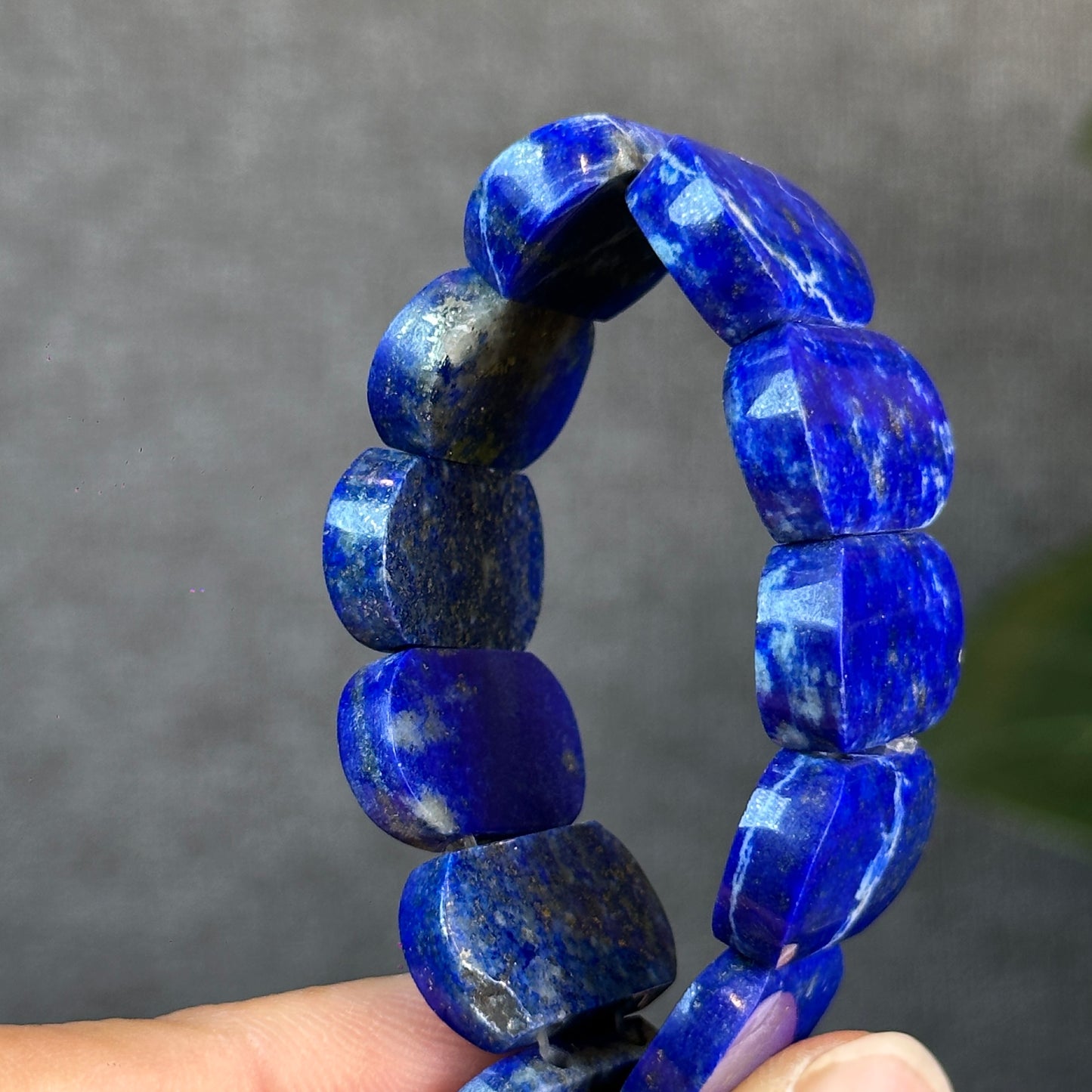 Square Natural Lapis Lazuli Bracelet Size 19 mm