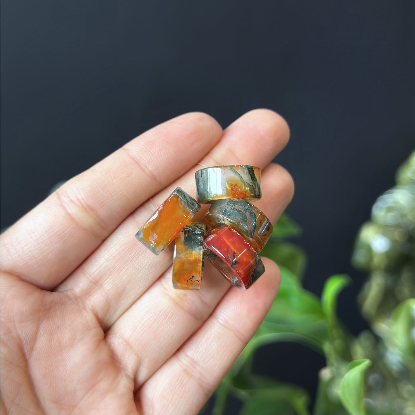 Moss Agate Charm | Natural Gemstones