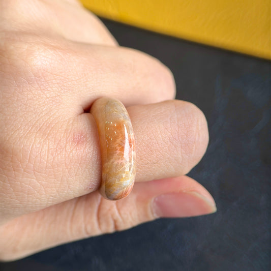 Natural Coral Fossil Ring Size 1.8