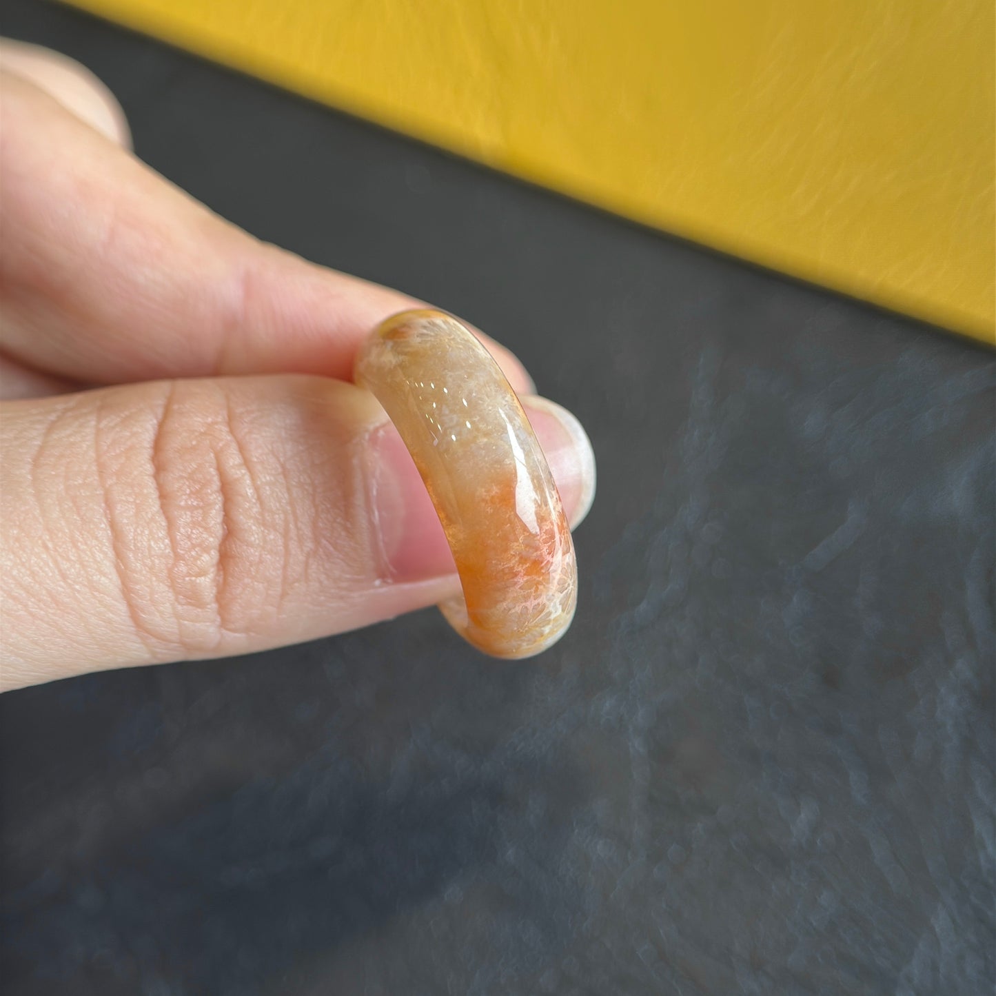 Natural Coral Fossil Ring Size 1.8