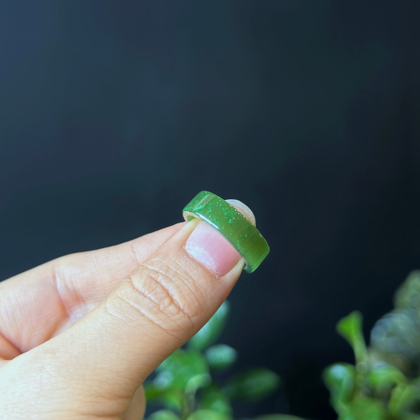 Natural Nephrite Jade Ring Size 1.68