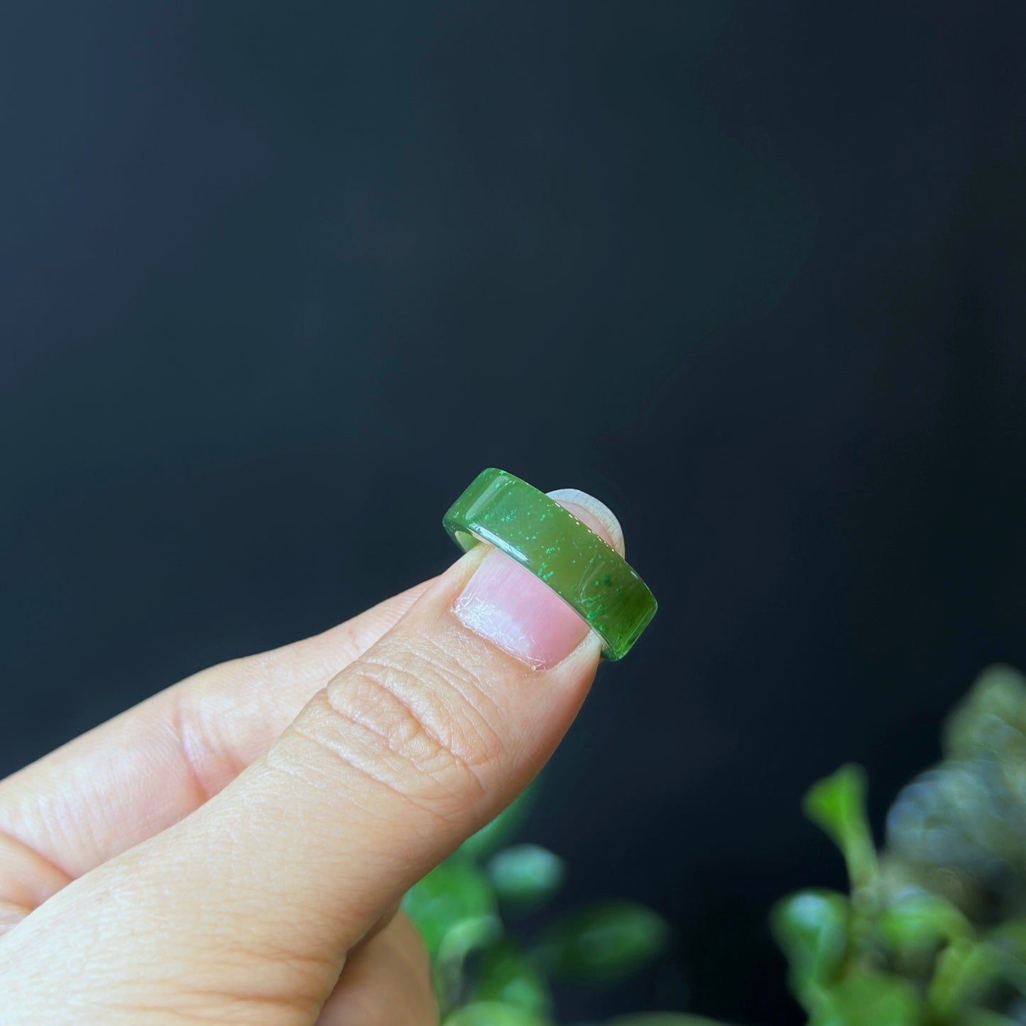Natural Nephrite Jade Ring Size 1.68