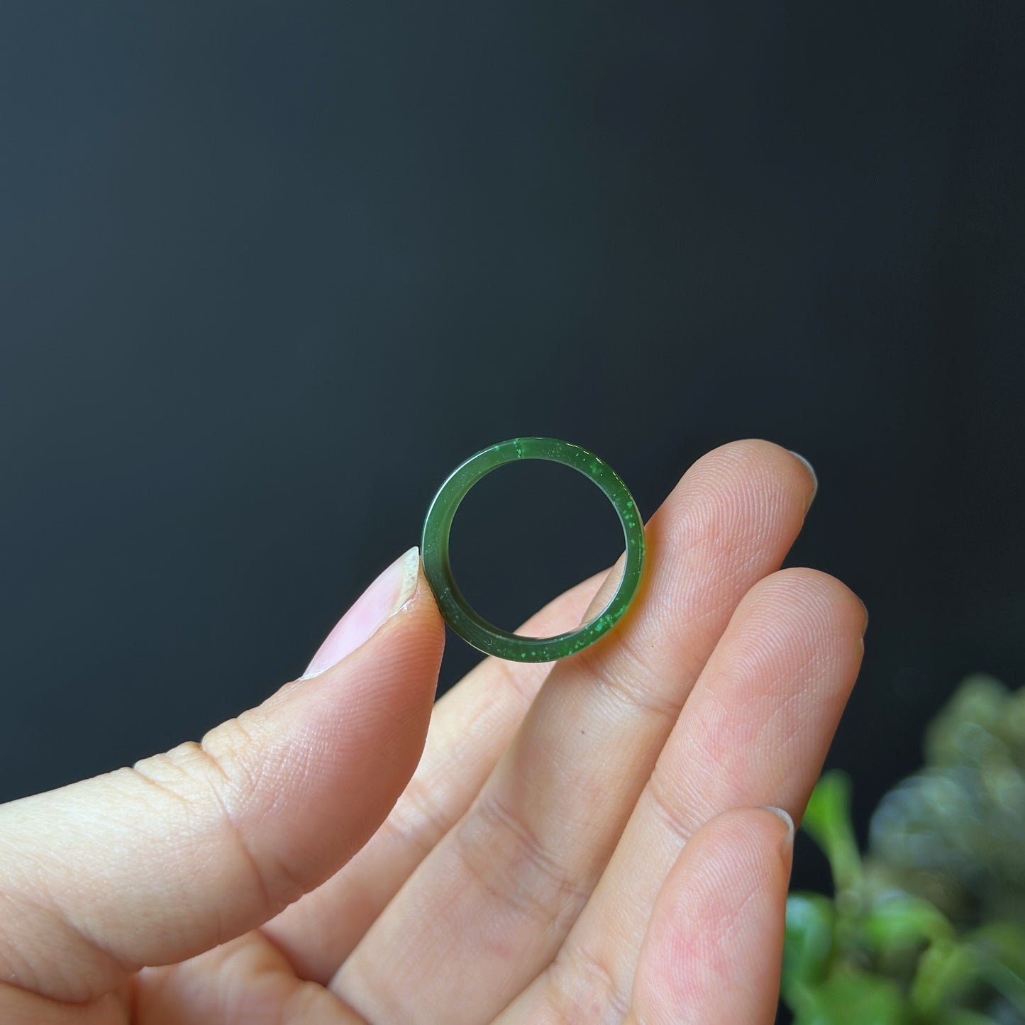 Natural Nephrite Jade Ring Size 1.68