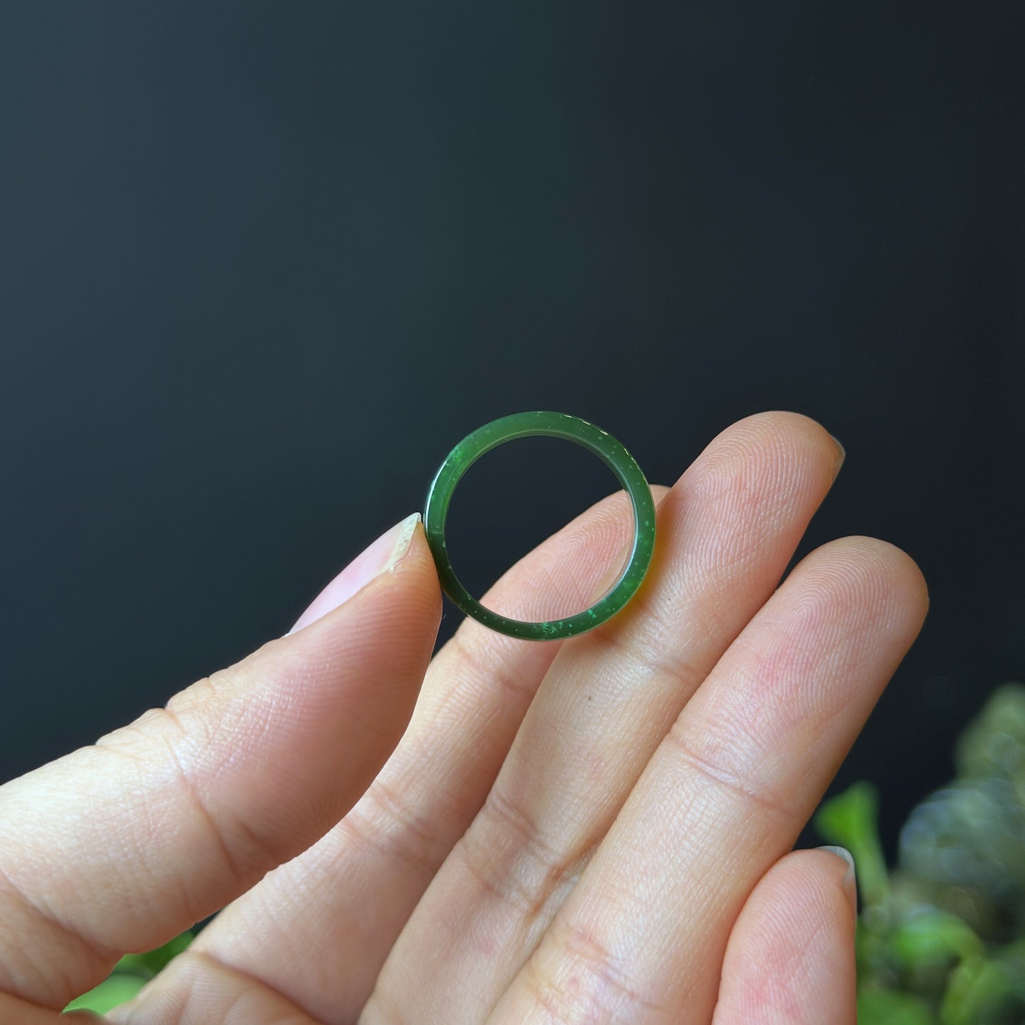 Natural Nephrite Jade Ring Size 1.68