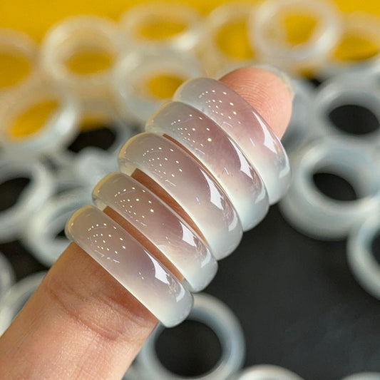 Natural Clear Agate Ring Size 1.75