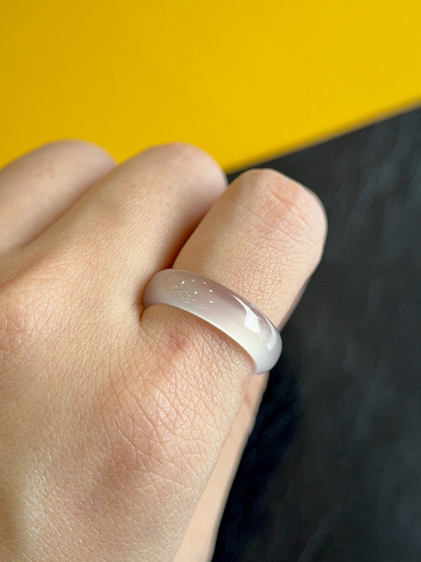 Natural Clear Agate Ring Size 1.75