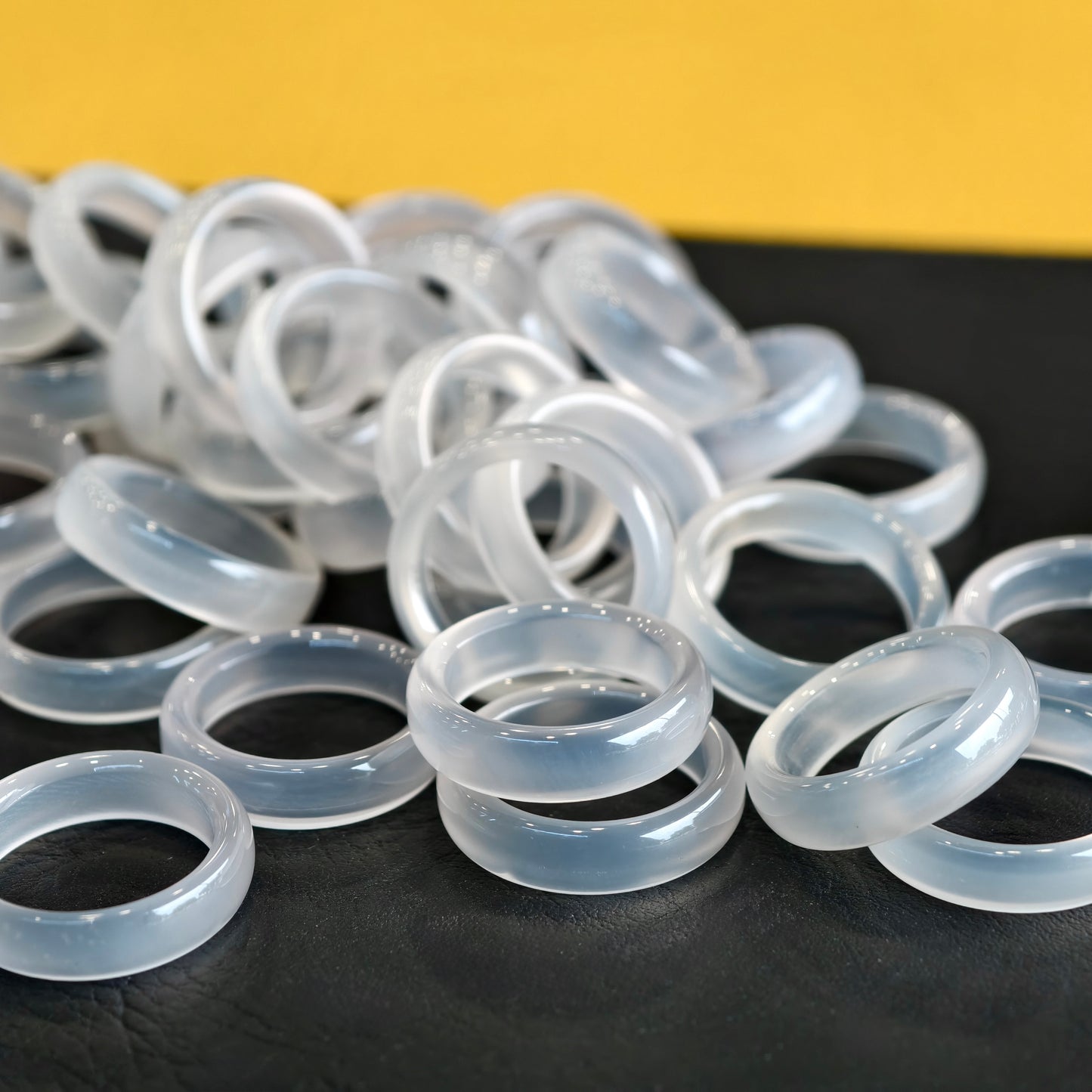 Natural Clear Agate Ring Size 1.75