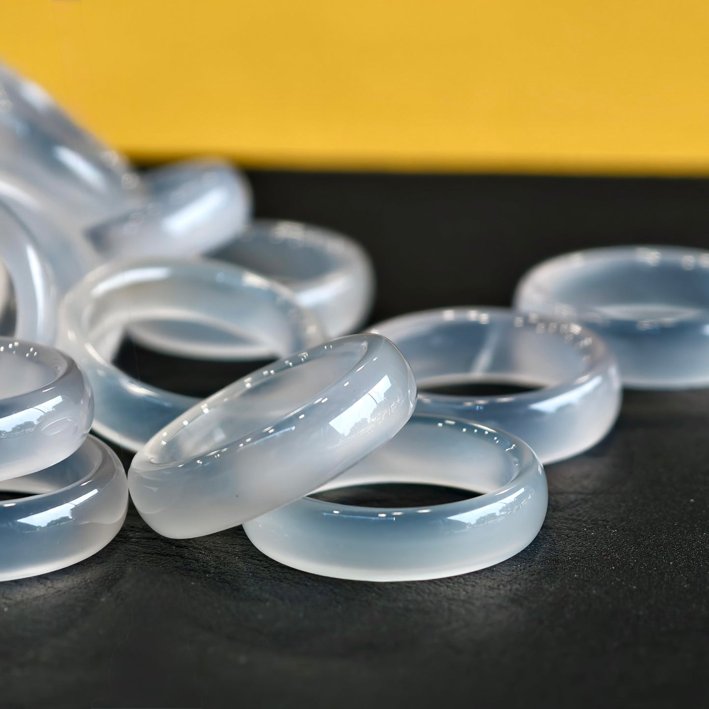 Natural Clear Agate Ring Size 1.75