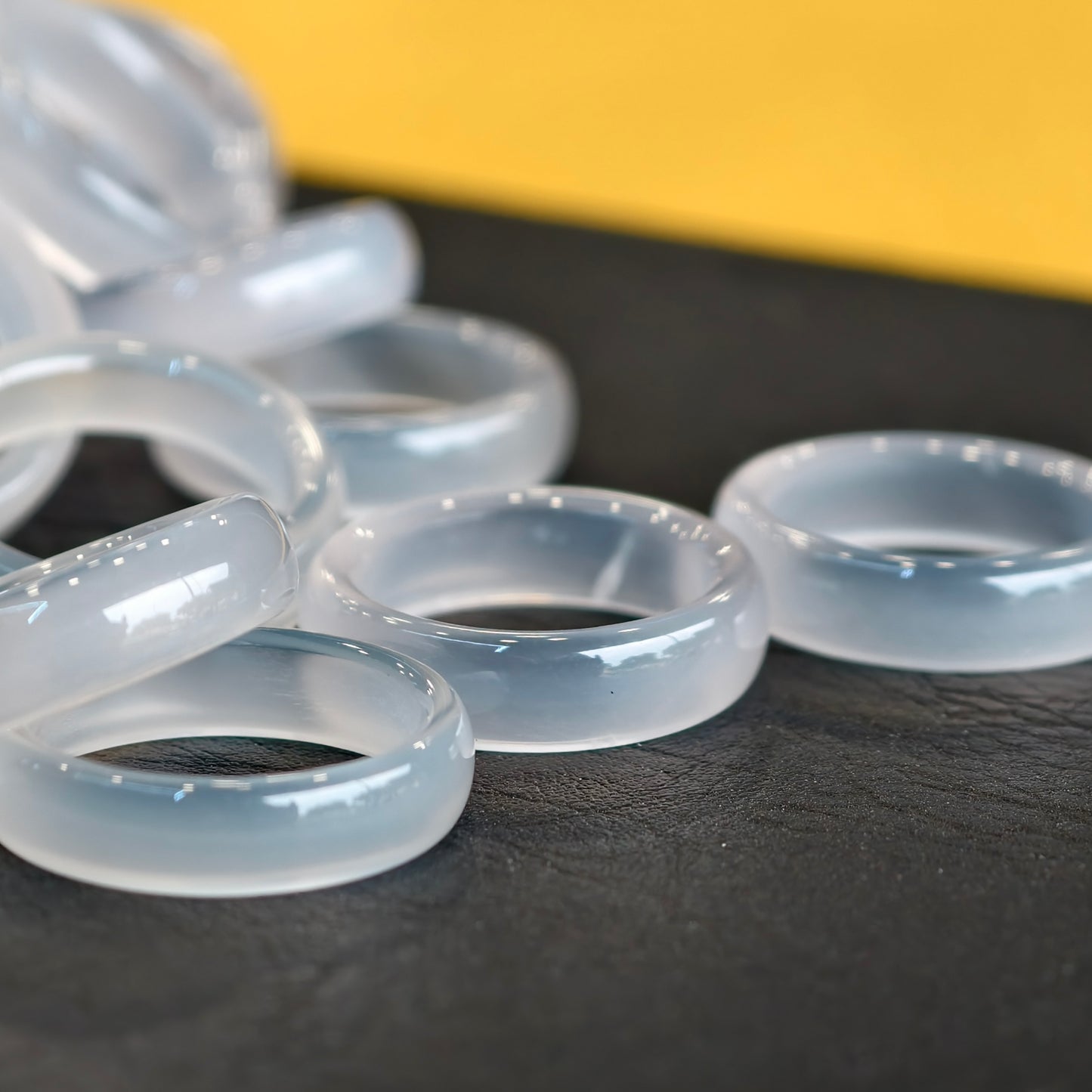 Natural Clear Agate Ring Size 1.75