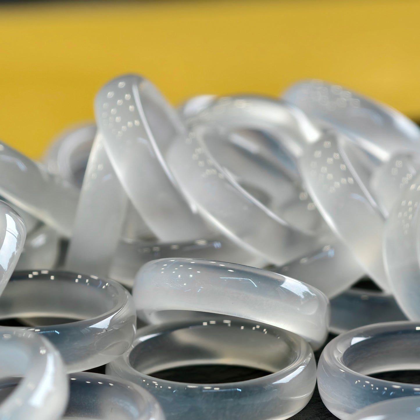 Natural Clear Agate Ring Size 1.75