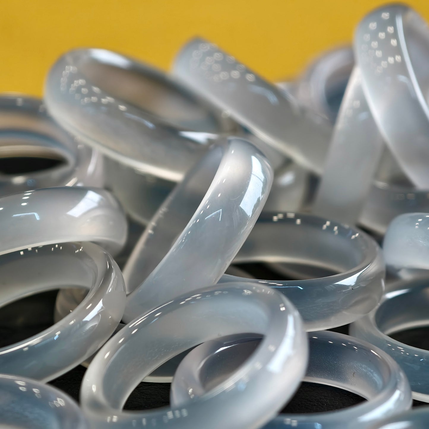 Natural Clear Agate Ring Size 1.75