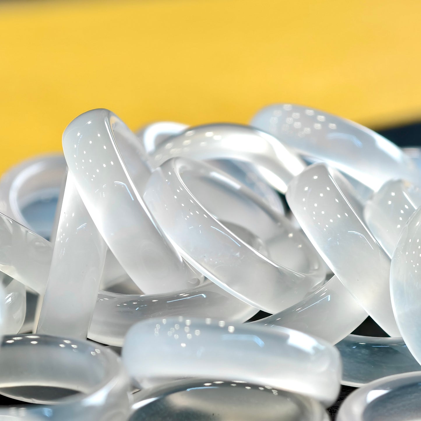 Natural Clear Agate Ring Size 1.75