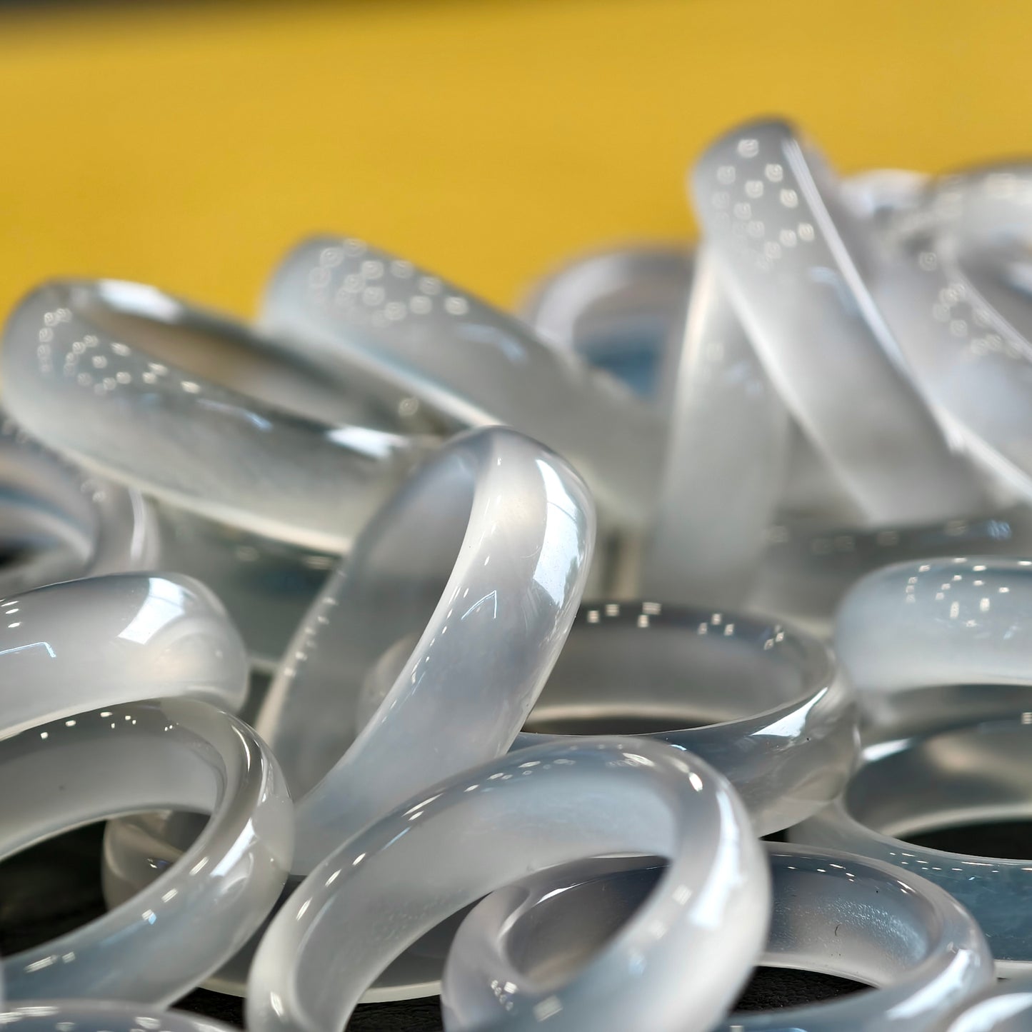 Natural Clear Agate Ring Size 1.75