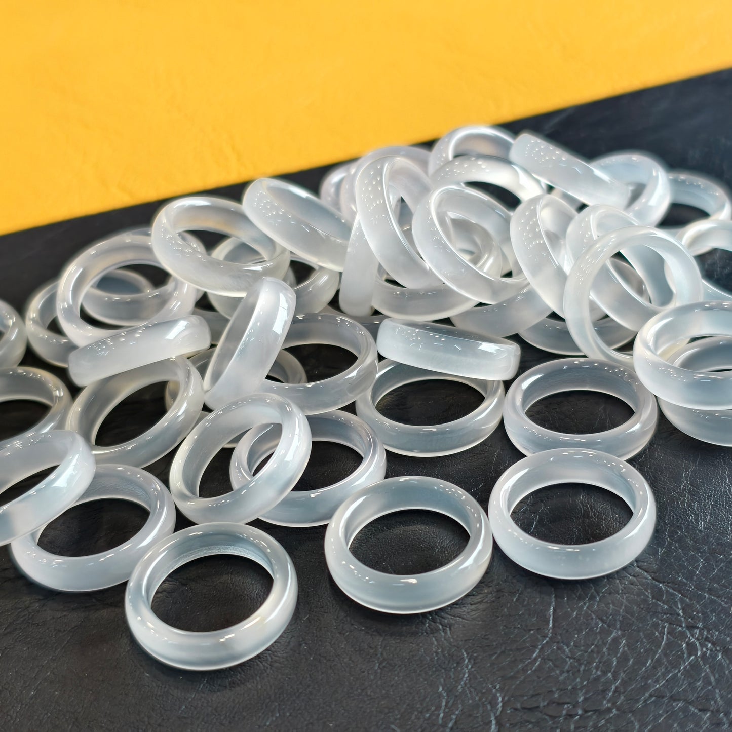 Natural Clear Agate Ring Size 1.75