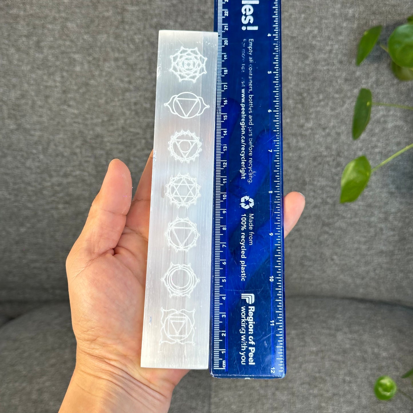 Natural Selenite 7 Chakra Slab