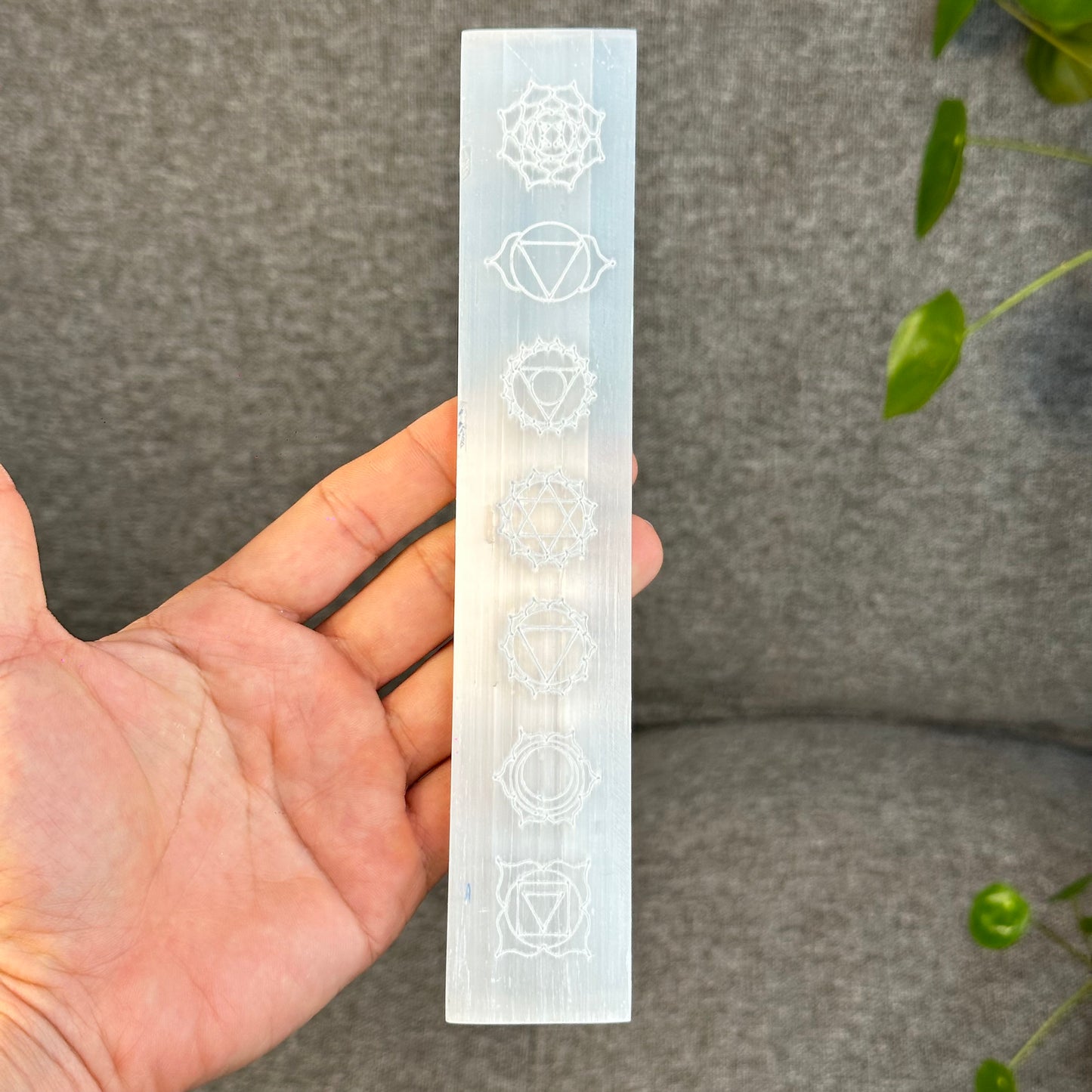 Natural Selenite 7 Chakra Slab