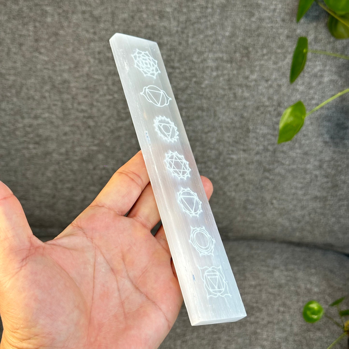 Natural Selenite 7 Chakra Slab