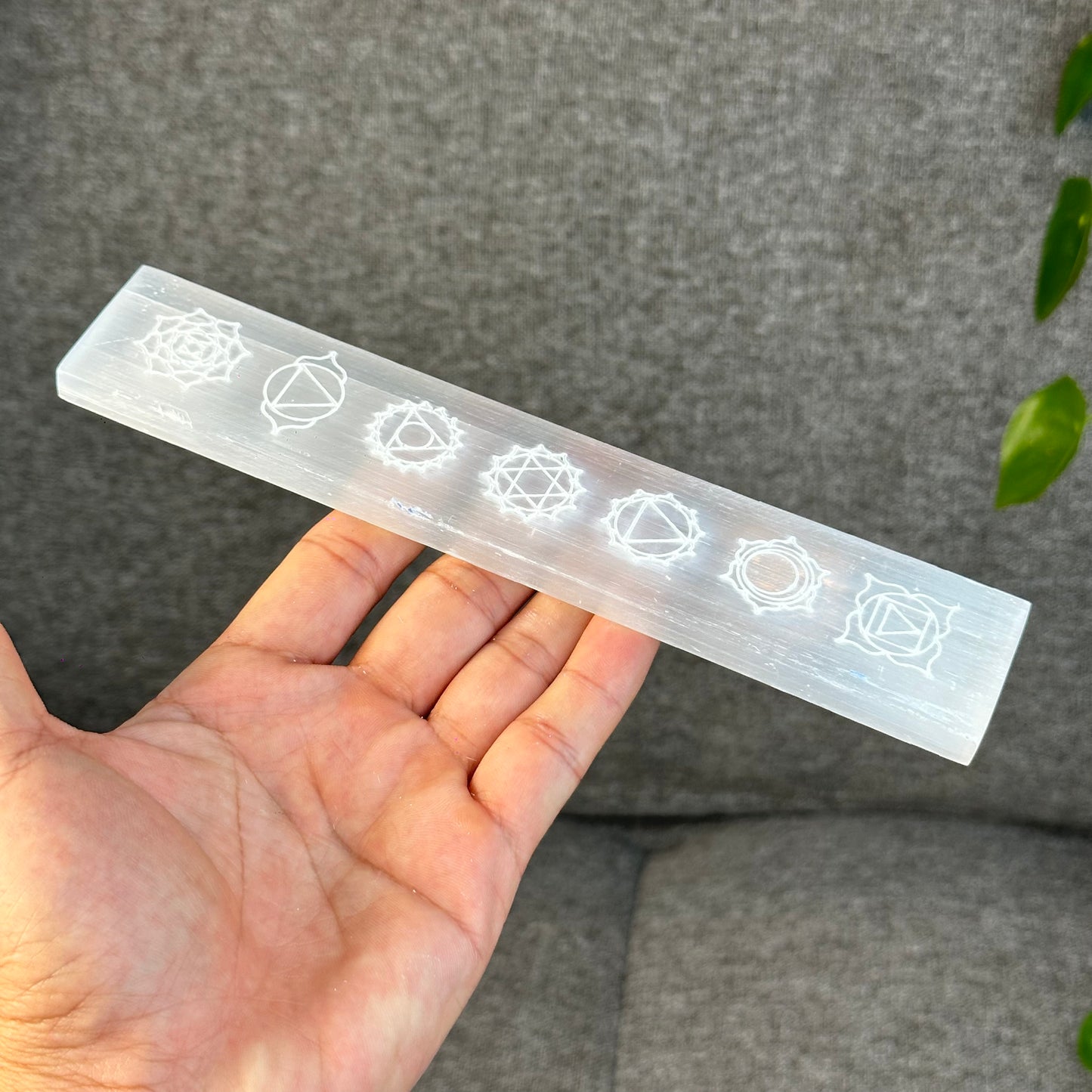 Natural Selenite 7 Chakra Slab