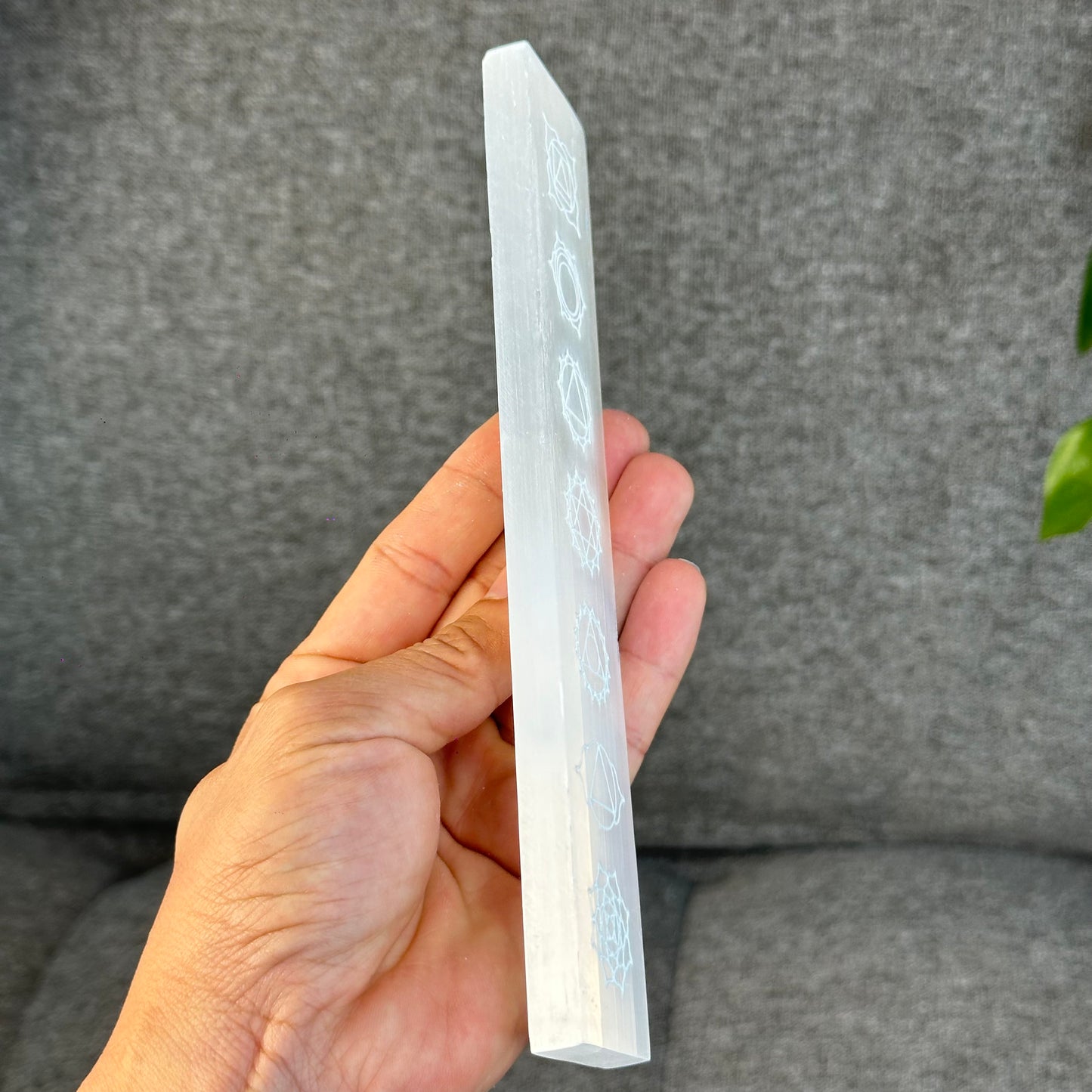 Natural Selenite 7 Chakra Slab