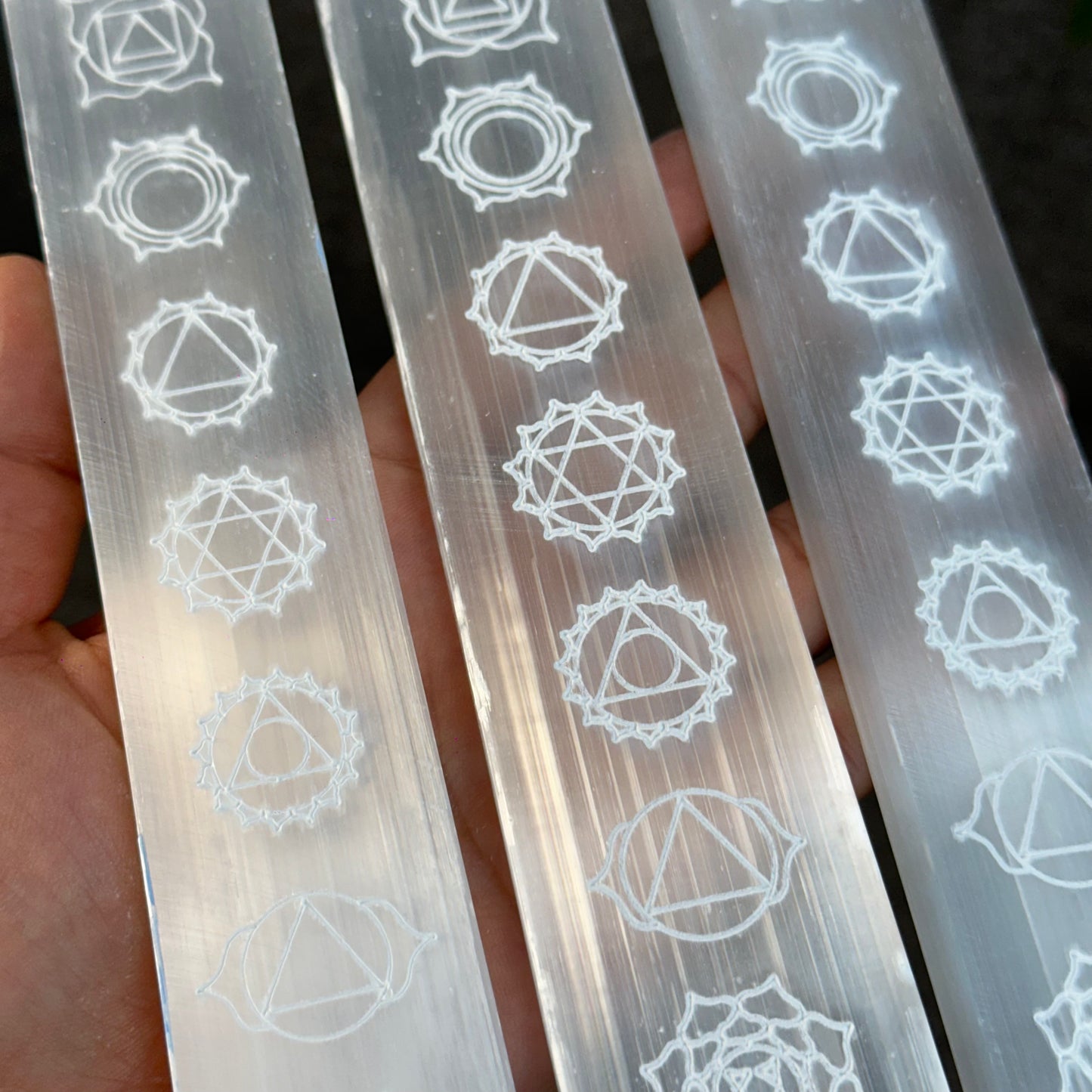Natural Selenite 7 Chakra Slab