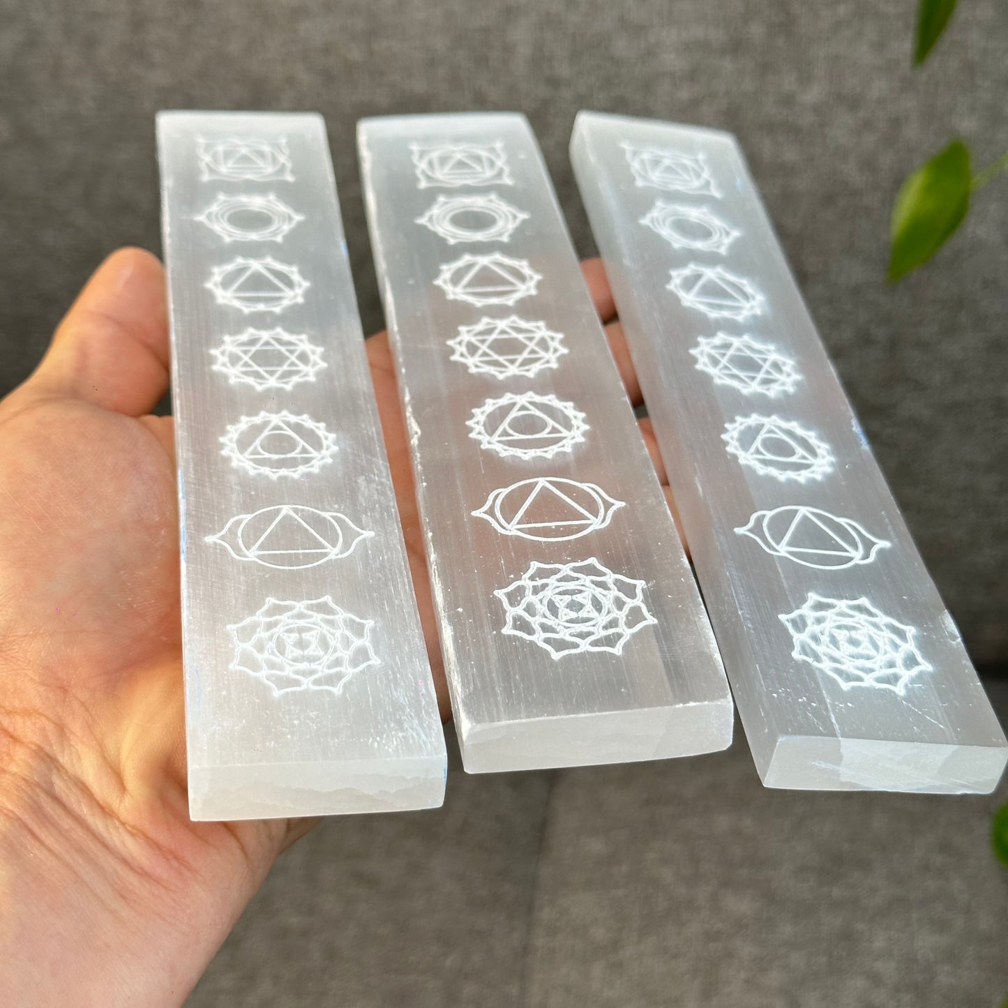 Natural Selenite 7 Chakra Slab