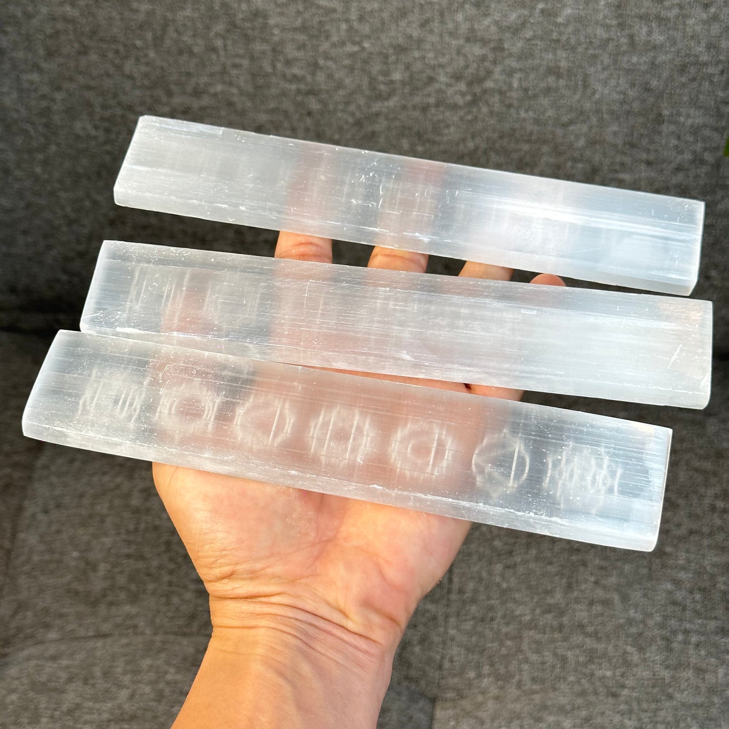 Natural Selenite 7 Chakra Slab