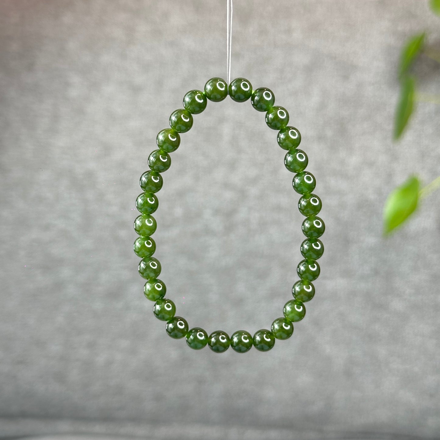 Natural Nephrite Jade Bracelet 6 mm
