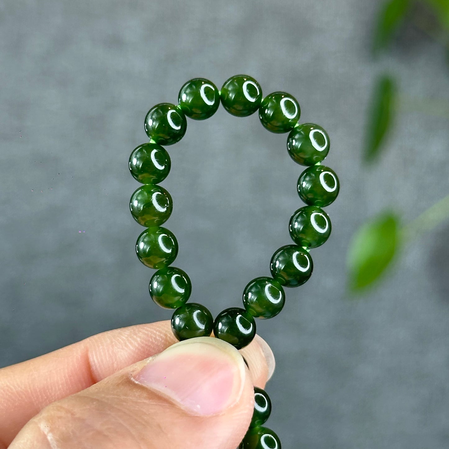 Natural Nephrite Jade Bracelet 6 mm