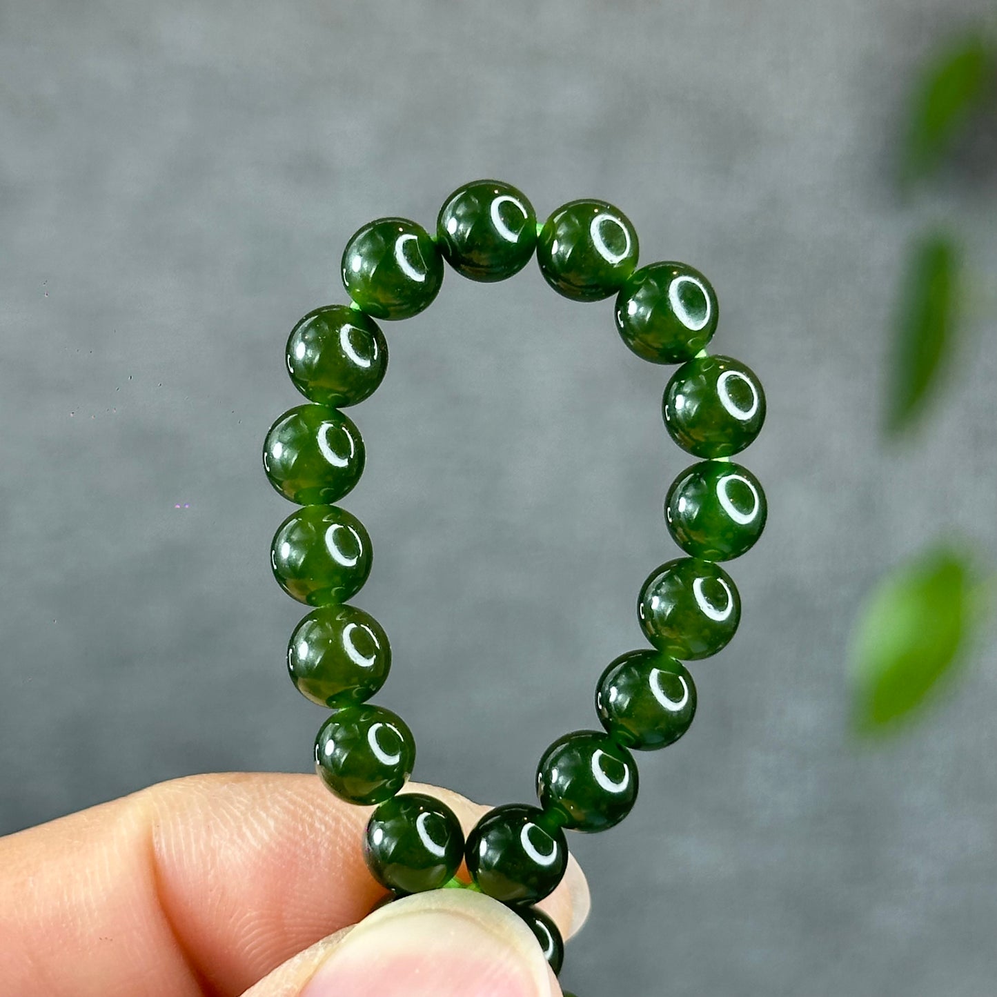 Natural Nephrite Jade Bracelet 6 mm