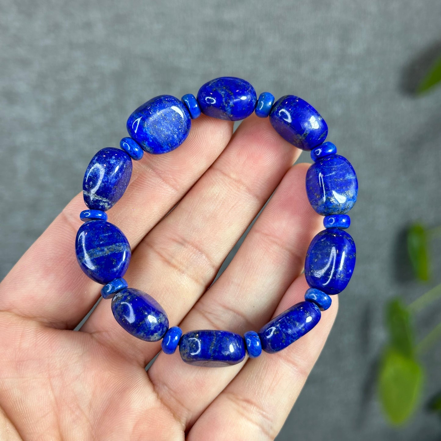 Natural Lapis Lazuli Custom Bracelet, Nugget & Chicklet Bead Mix
