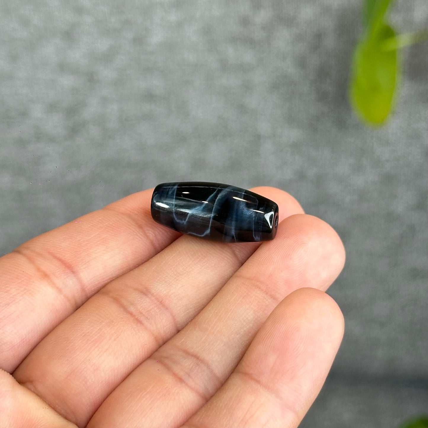 High Quality Natural Blue Tiger Eye Stone Barrel  Charm