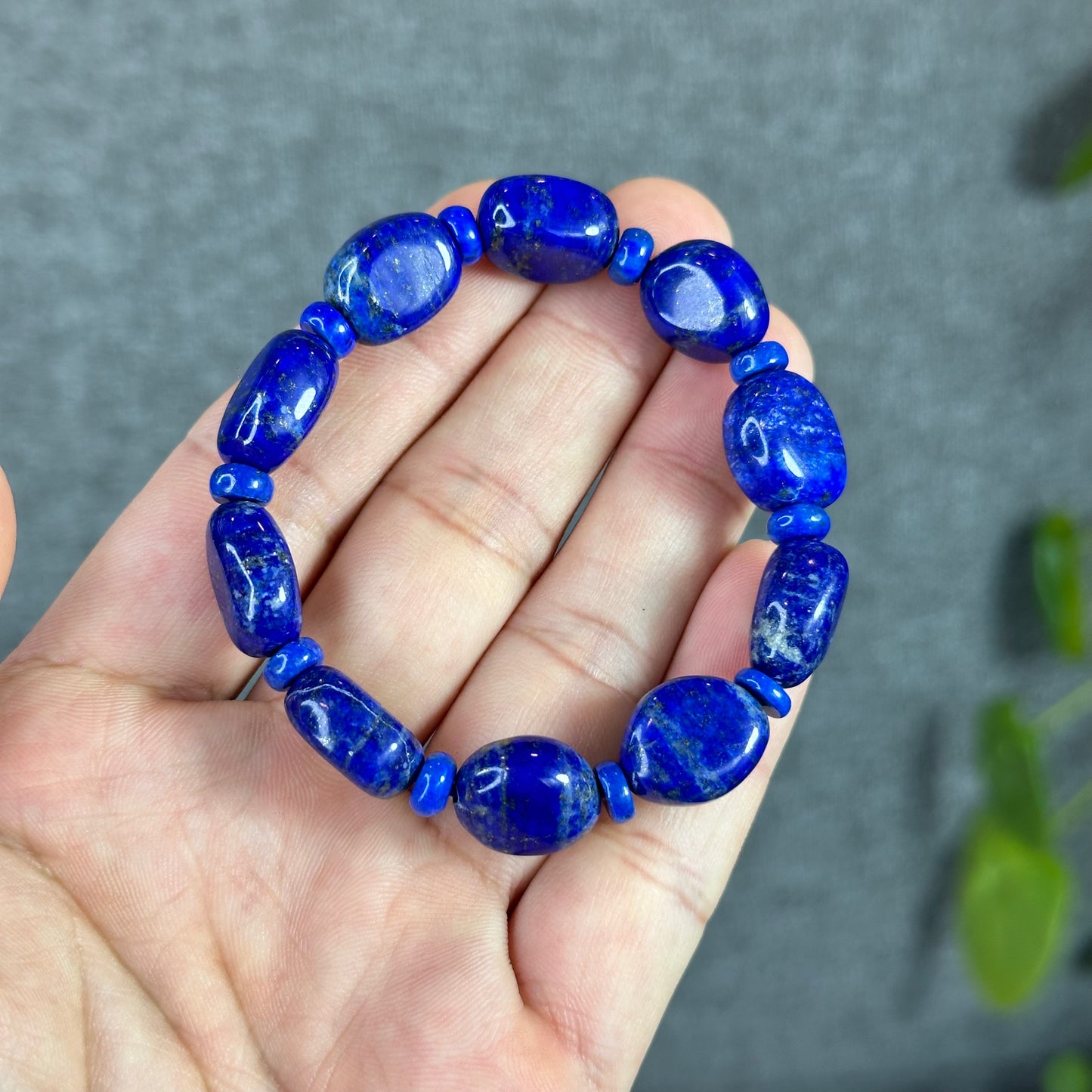Natural Lapis Lazuli Custom Bracelet, Nugget & Chicklet Bead Mix