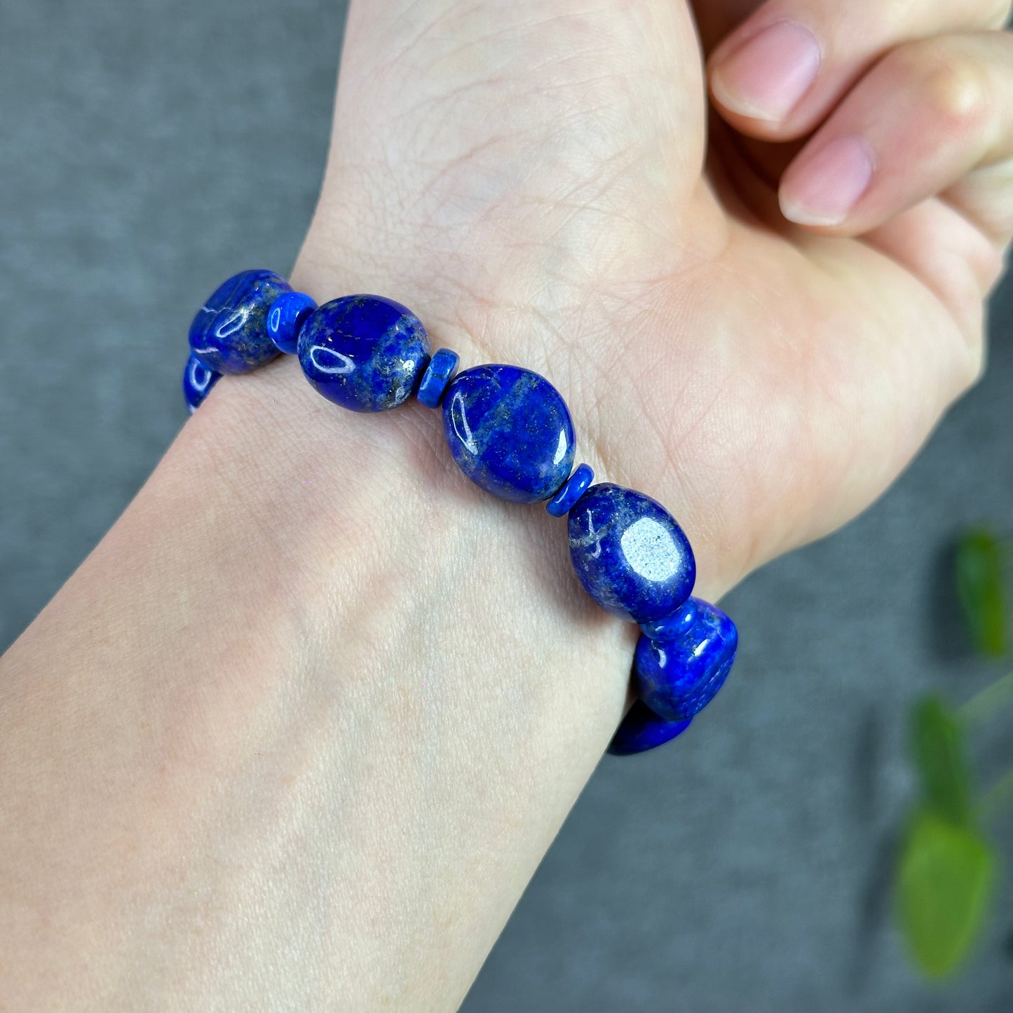 Natural Lapis Lazuli Custom Bracelet, Nugget & Chicklet Bead Mix