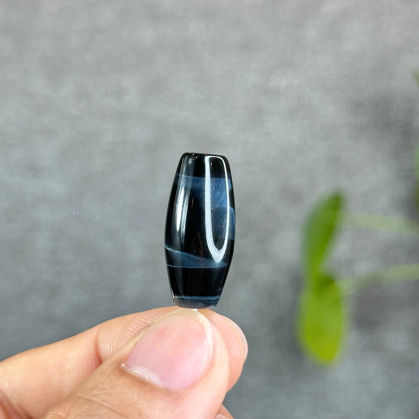 High Quality Natural Blue Tiger Eye Stone Barrel  Charm