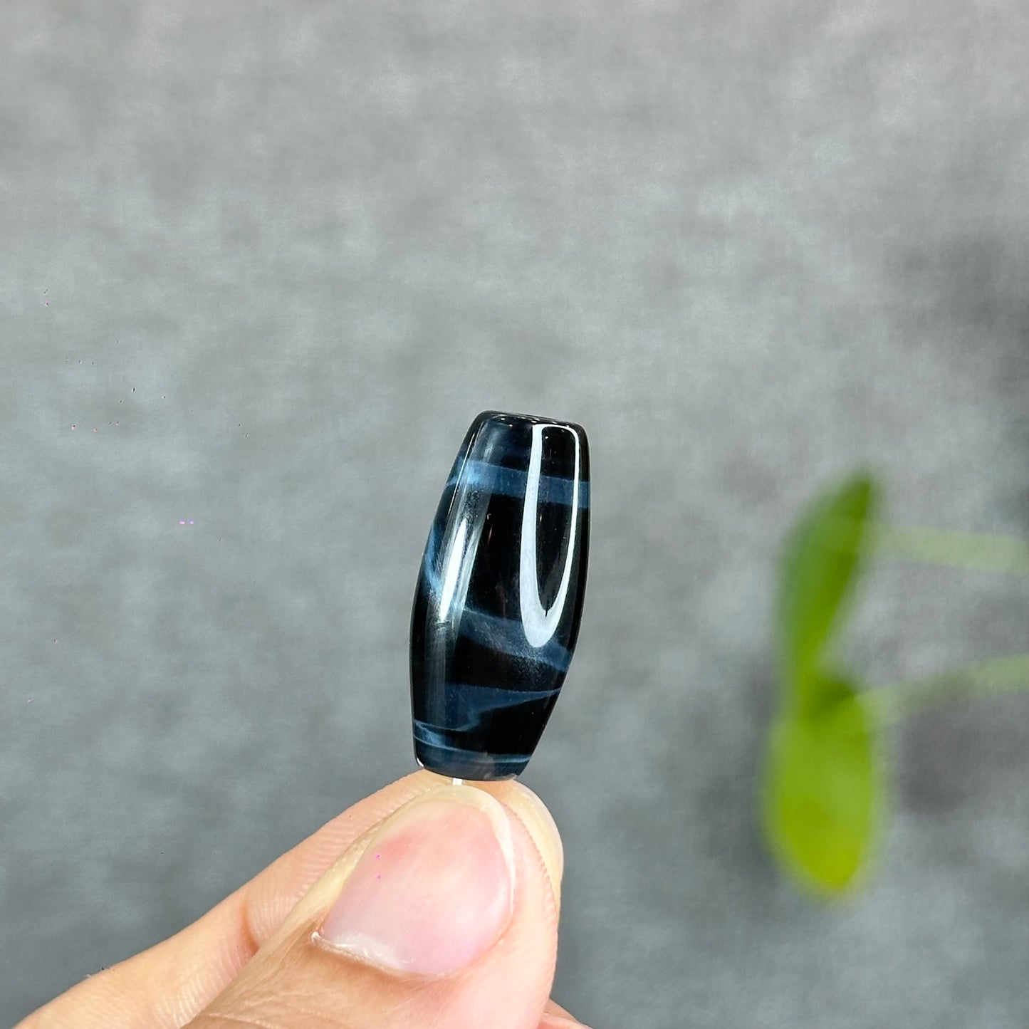 High Quality Natural Blue Tiger Eye Stone Barrel  Charm