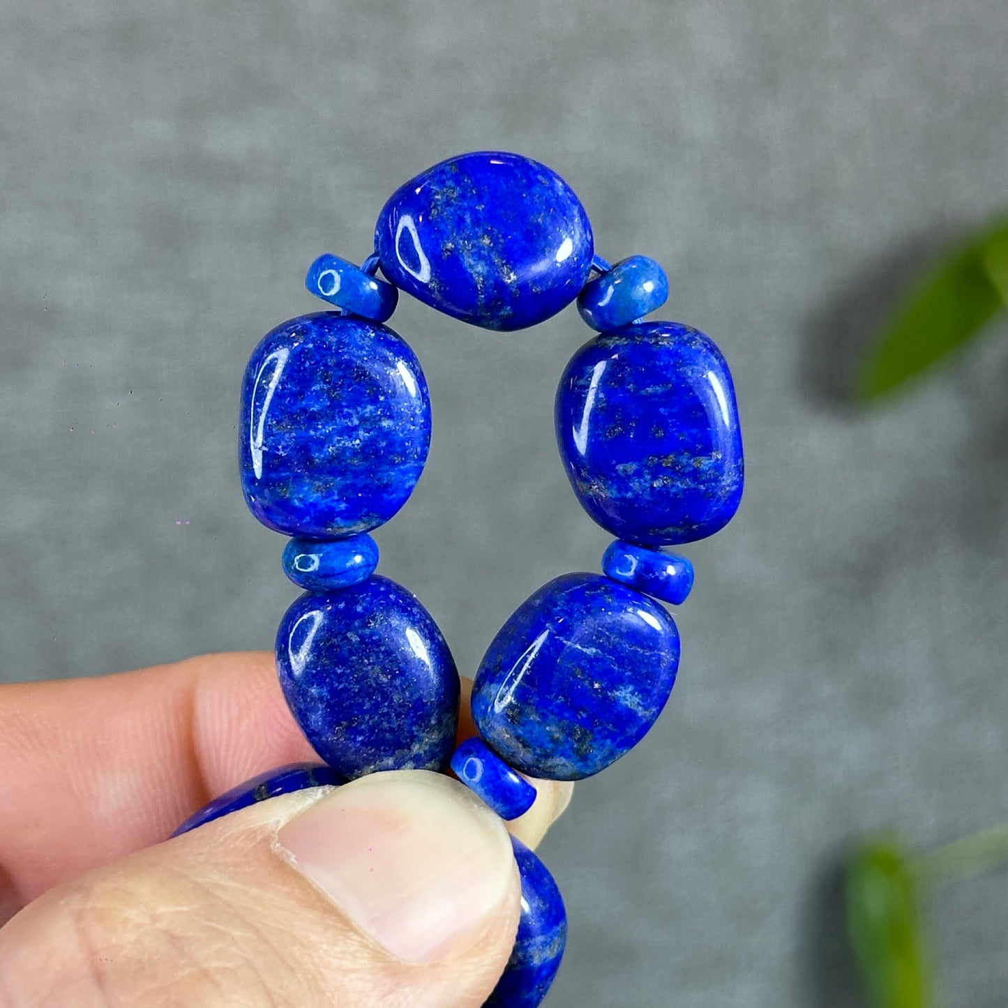 Natural Lapis Lazuli Custom Bracelet, Nugget & Chicklet Bead Mix