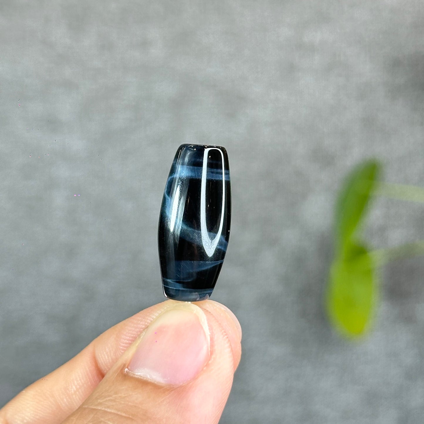 High Quality Natural Blue Tiger Eye Stone Barrel  Charm