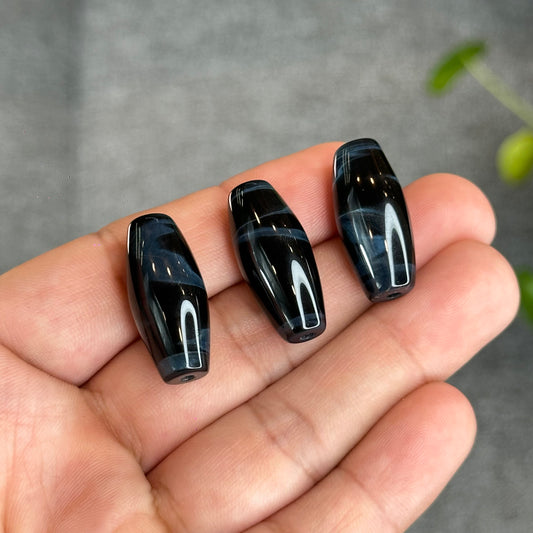 High Quality Natural Blue Tiger Eye Stone Barrel  Charm