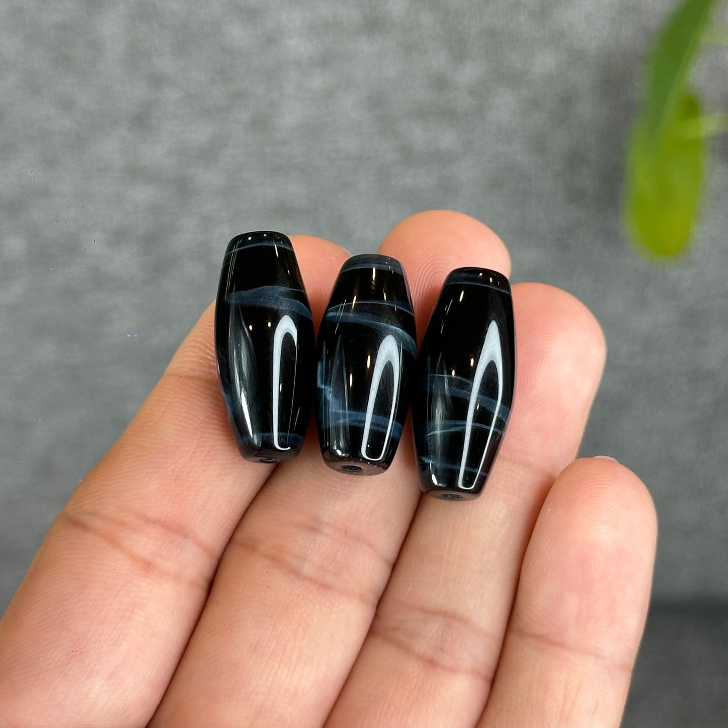 High Quality Natural Blue Tiger Eye Stone Barrel  Charm