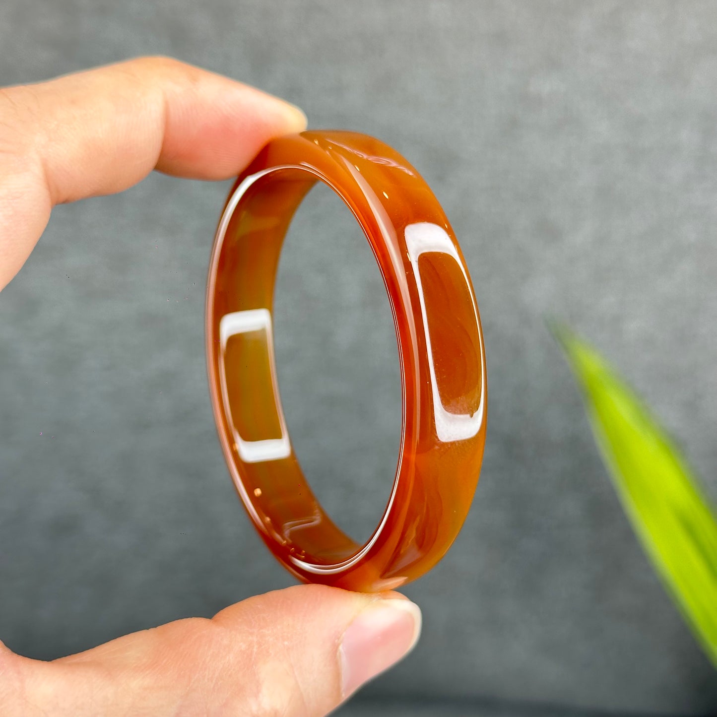 Natural Agate Bangle Square Style Size 54 mm