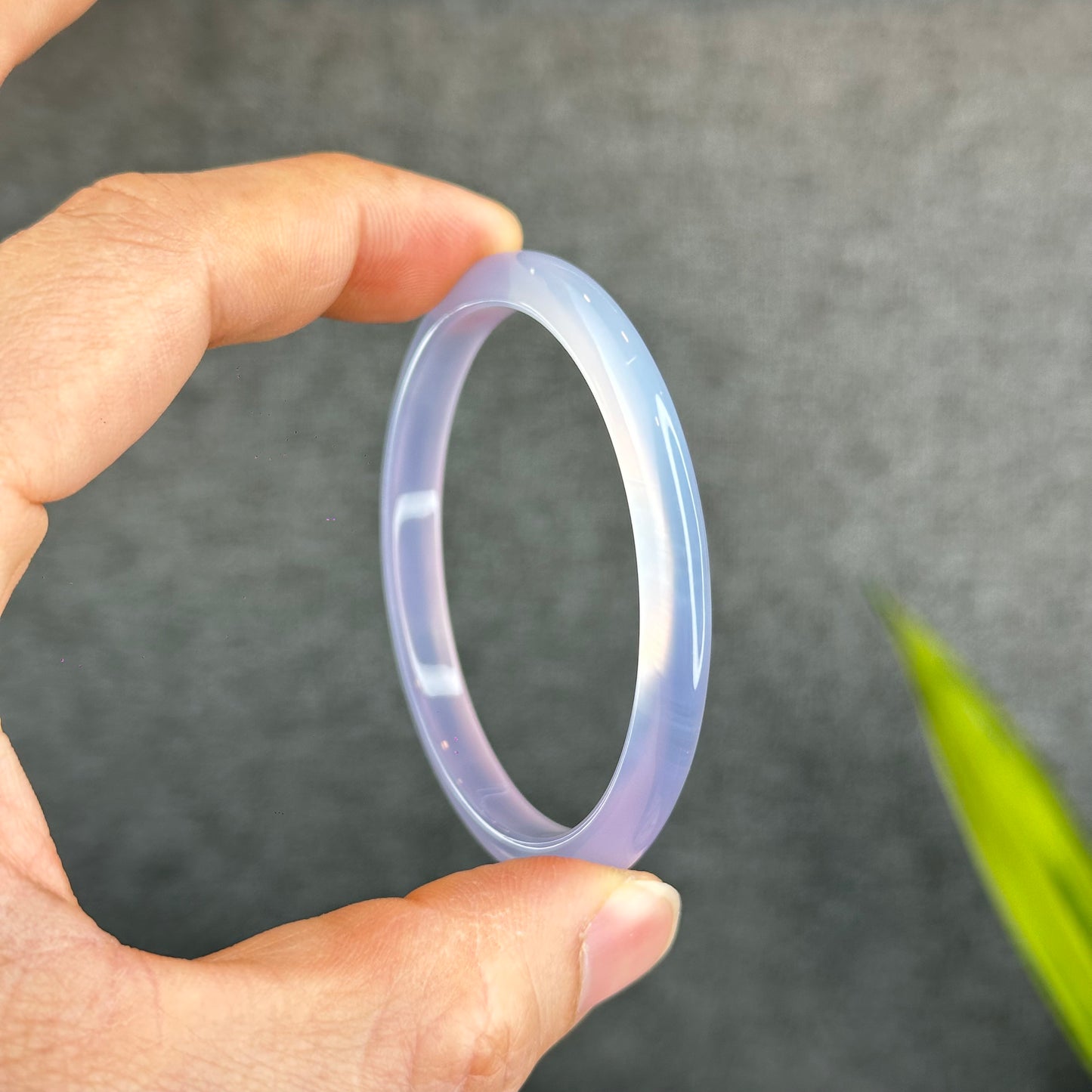 Natural Agate Bangle Leaf Style Size 52.6 mm